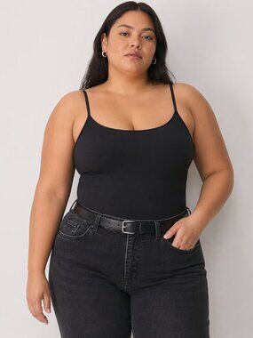 Aritzia Babaton Black Contour Bodysuit XL Double Strap Cami